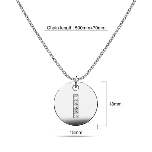 Initials Fabulous Alphabet Letter Necklace White Gold Layered Steel Jewellery